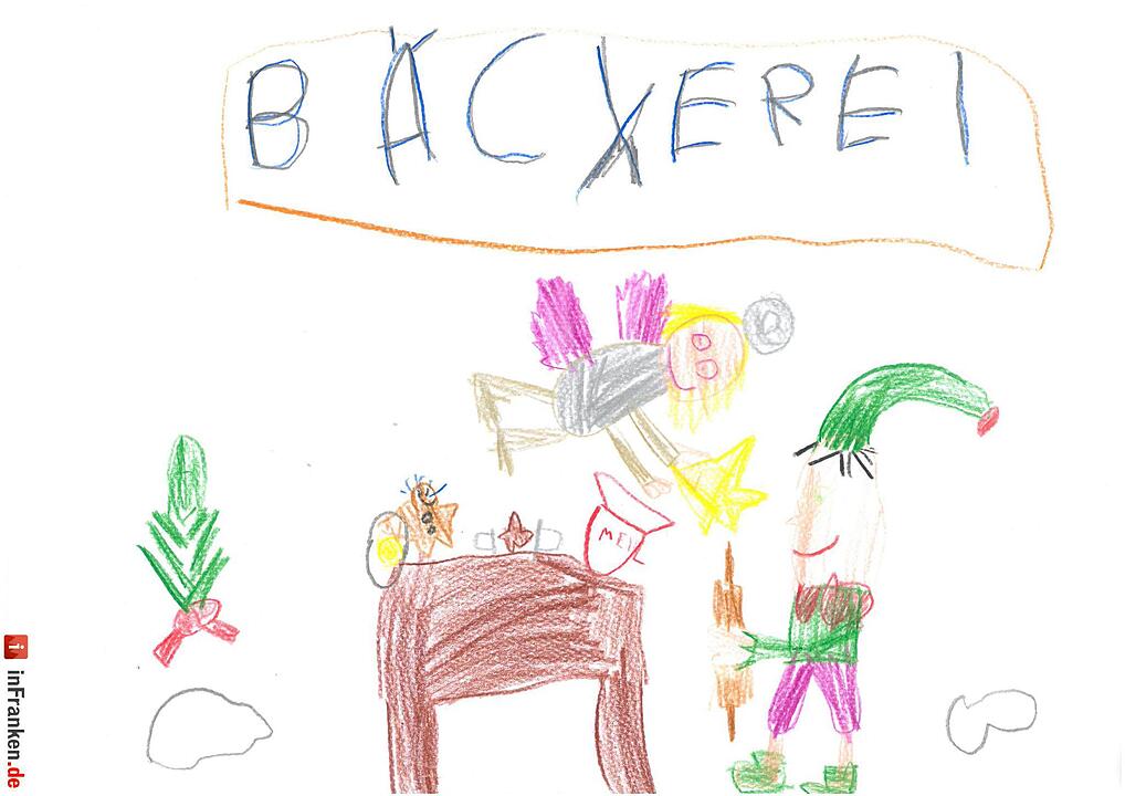 Selbstgemalte Weihnachtsbilder von Kindern aus Franken 2016