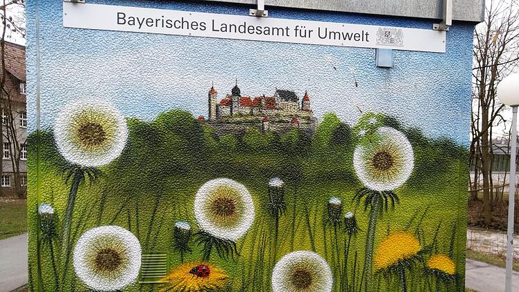 Luftmessstation an der Itz in Coburg, Graffiti von Manuela SchüllerFoto: Jochen Berger