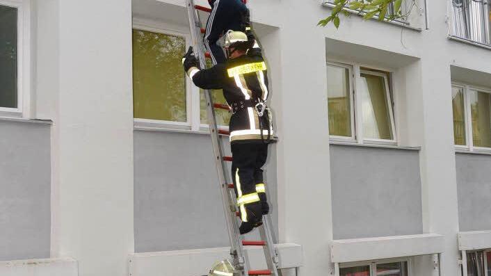 Dramatische Szenen bei der Großübung am Samstag im Haus Kreuzberg der Kurklinik "Am Kurpark". Foto: Peter Rauch