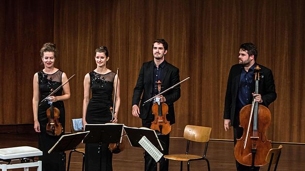 Umjubeltes Coburg-Debüt: Das junge Aris Quartett gastierte bei der Gesellschaft der Musikfreunde im Kongresshaus Rosengarten.Foto: Jochen Berger