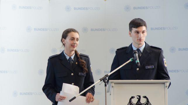 Feier zur Beförderung von Lehrgangsabsolventen des Bundespolizei-Ausbildungs- und Förderungszentrums Oerlenbach zu Polizeimeistern und -meisterinnen. Frank Dölling