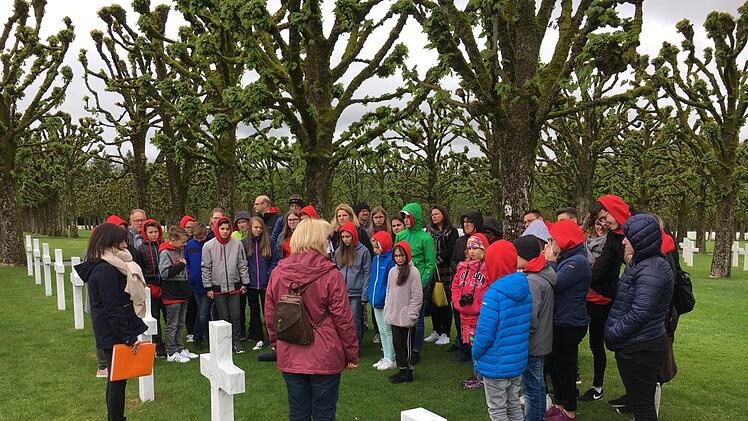 Die Jugendlichen besuchten den  Friedhof Meuse-Argonne in Romagne-sous-Montfaucon. Axel Knauff