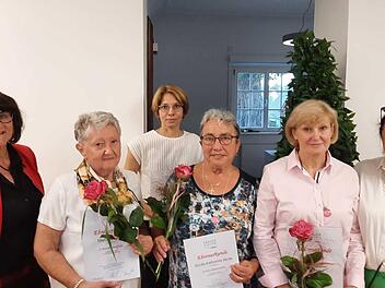 Ehrungen standen bei der FU Heroldsbach an (v. l.): Lucia Bezold (Ortsvorsitzende FU Heroldsbach), Maria Ansorge, Bettina Knauer, Gerda Jakob, Olga Rösch (Stellvertretende Ortsvorsitzende FU Heroldsbach) und Tanja Herbert-Nebe (Vorsitzende der Kre...