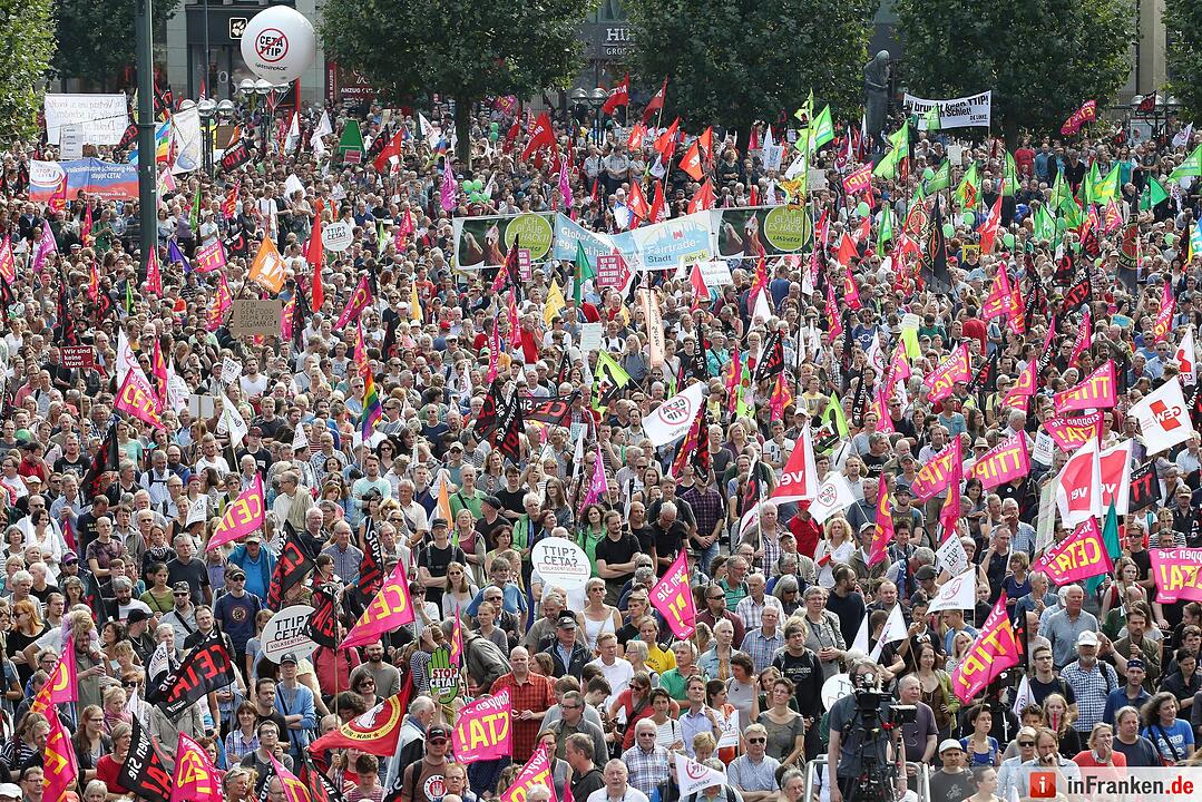 Demonstration gegen die Handelsabkommen
