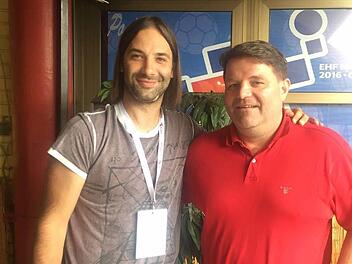 Handball-Legende Ivano Balic und der ehemalige Geschäftsführer des HSC 2000 Coburg Jochen Knauer trafen sich in Kroatien. Fotos: privat