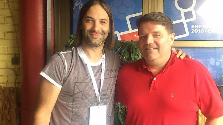 Handball-Legende Ivano Balic und der ehemalige Geschäftsführer des HSC 2000 Coburg Jochen Knauer trafen sich in Kroatien. Fotos: privat