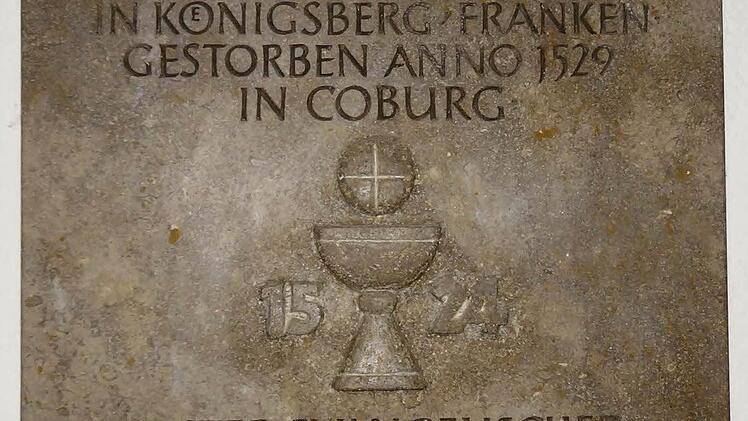 Diese Gedenktafel in der Morizkirche erinnert an Balthasar Düring.Foto: Jochen Berger
