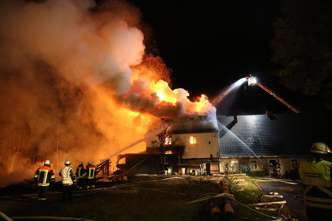 Sägewerk in Rehau in Flammen