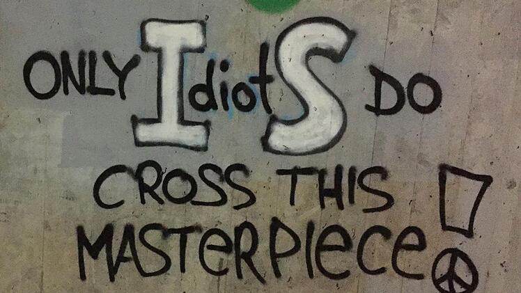 Und hier Alex' Antwort: "Nur Idioten vernichten dieses Meisterwerk" Foto: Sprayer Alex
