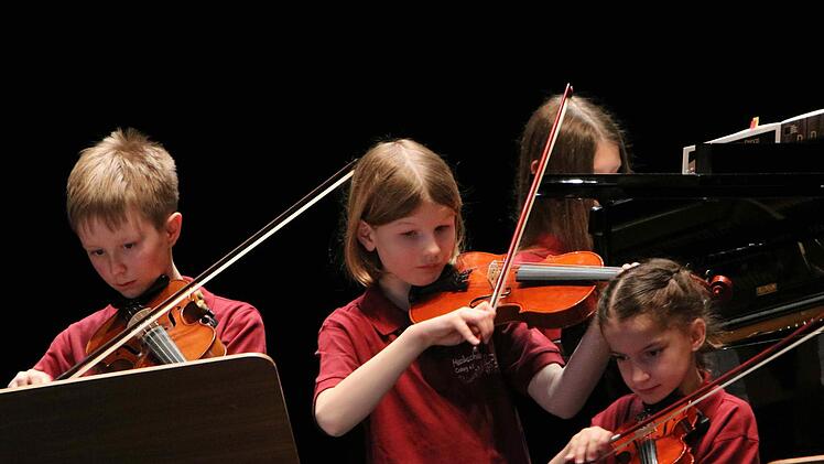 Streicherensemble der Musikschule Coburg bei der Matinee "Jugend spielt für Jugend" im Landestheater Coburg.Foto: Jochen Berger