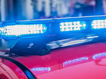 Flashing Blue Light Bar on a german Fire Truck