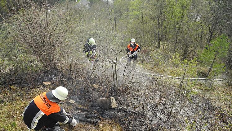 Zehn Quadratmeter Buschwerk brannten nieder.  Foto: Peter Seufert