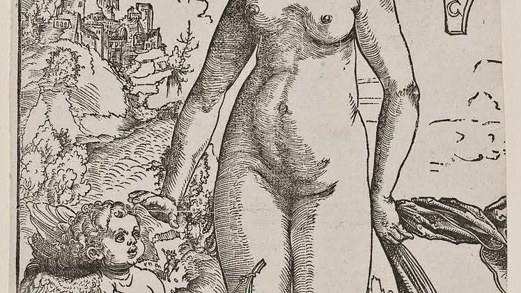 Lucas Cranach d. Ä. (1472 - 1553): Venus und Amor, datiert 1506, wohl erst 1509 entstanden, Holzschnitt / Foto: Kunstsammlungen der Veste Coburg