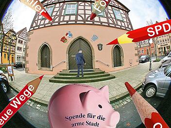  Viel Arbeit haben die Fraktionen des Stadtrates in den nächsten beiden Wochen. Sie müssen im Vermögenshaushalt kräftig den Rotstift ansetzen und Vorschläge für Sparmaßnahmen machen. "Spenden für die arme Stadt" wären da erwünscht, sind aber kaum zu erwarten.  Foto: Dieter Britz