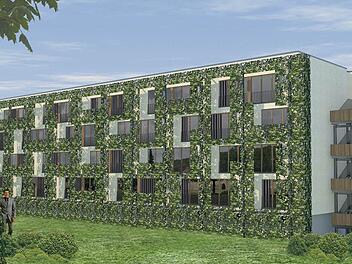 Erster Planungsentwurf: So könnte die Rückseite des Spa-Flügels aussehen. Foto: Architektur Galerie Greven