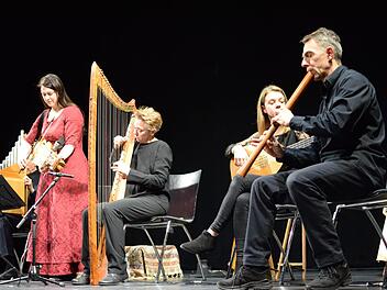 Die Capella Antiqua Bambergensis begleitete im Bamberger E.T.A.-Hoffmann-Theater die Lesung von Thomas Sparr.  Foto: Selmar Schülein