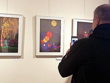 Beeindruckende Aufnahmen vom „Kronacher Parkleuchten“ sind in der Ausstellung im Landratsamt zu sehen.