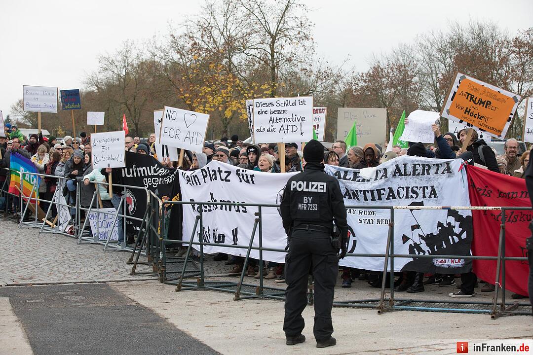 Demonstration gegen AfD-Veranstaltung in Gunzenhausen