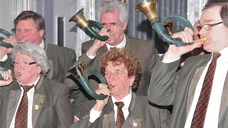 Jagdhornbläsergruppe der BJV-Kreisgruppe Hammelburg.