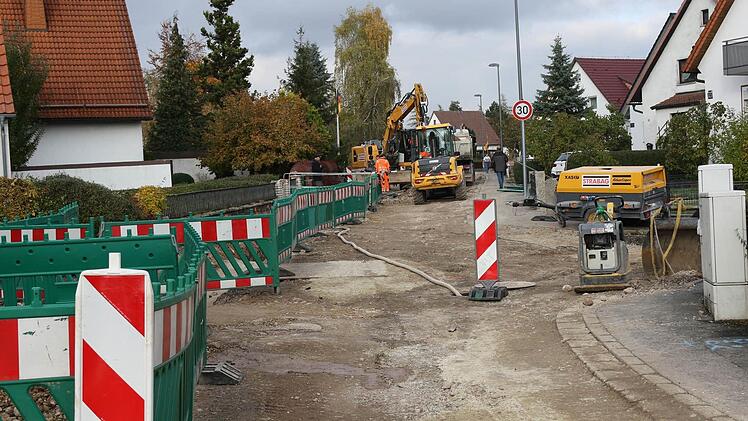 Bauarbeiten in der Mährenhäuser Straße in Weidach Foto: Michael Stelzner