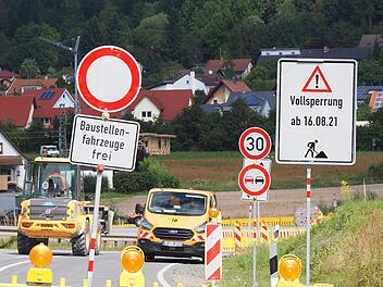 Die Sperrung wegen der Baustelle sorgt in Stadtsteinach für Ärger. Foto: Klaus Rössner