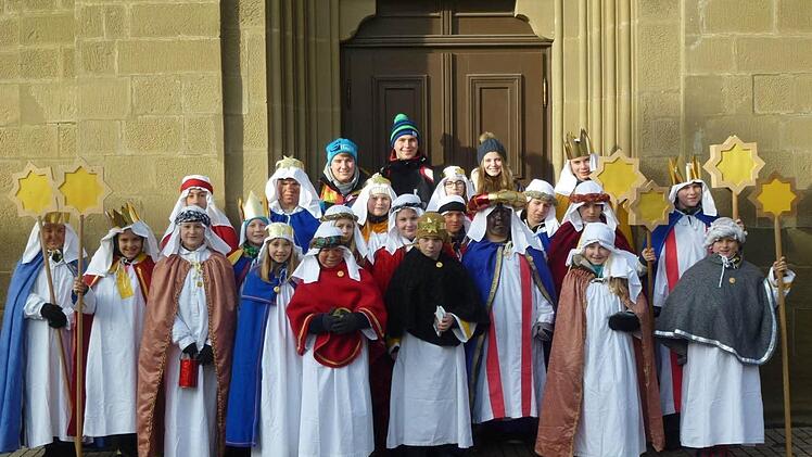 In Westheim und Eschenau zogen diese Kinder als Sternsinger durch die Knetzgauer Gemeindeteile und überbrachten den Segen. Foto: Christine Kober