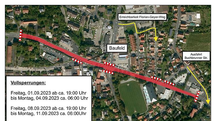 Kitzingen: Ortsdurchfahrt ab heute voll gesperrt - Bauarbeiten auf rund 600 Metern