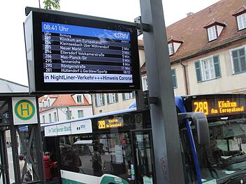 Digitale Anzeigen für den Busfahrplan, ähnlich dieser vor dem Erlanger Bahnhof, soll es nächstes Jahr auch im Landkreis geben.  Foto: Christian Bauriedel
