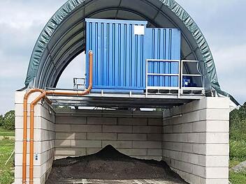 Die neue stationäre Schlammpresse in Pommersfelden Foto: Gemeinde Pommersfelden