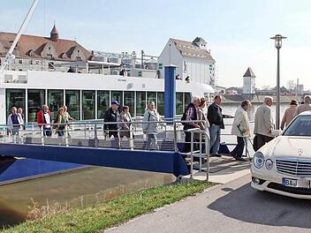 So wie hier im Bamberger Hafen können auch künftig in Forchheim Flusskreuzfahrt-Passagiere das Schiff verlassen.  Foto. Rieger-Press
