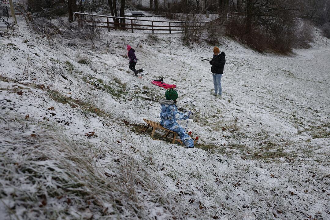 Schneegestöber und erste Schlittenfahrten: Winterliches Wetter in Mittelfranken