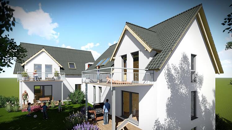 Fünf Sozialwohnungen entstehen in der Nüdlinger Straße Am Wurmerich 55. Das Projekt und weitere drei Wohnungen in Haard haben nun einen weiteren Meilenstein genommen: Die Regierung von Unterfranken hat die Zusüsse bewilligt. 3D-Animation Architekturbüro Matthias Kleinhenz