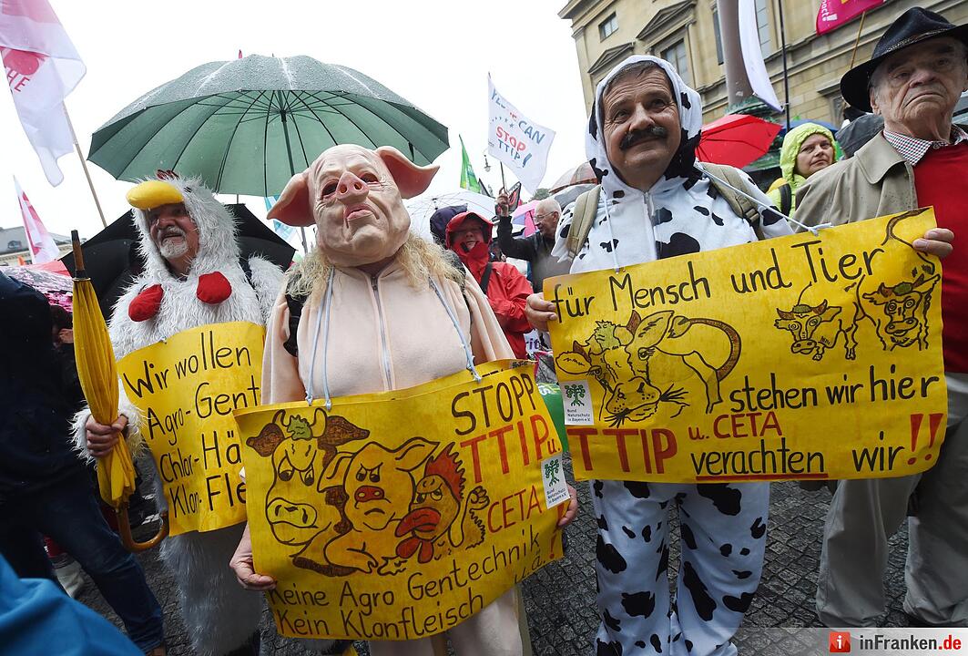 Demonstration gegen die Handelsabkommen