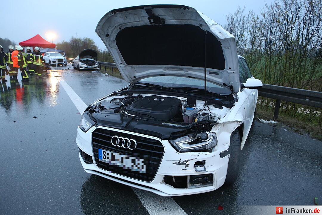 Hagel-Unwetter lšst Massenunfall aus: Autos kollidieren auf der A6 - Acht verletzte Personen, davon drei schwer