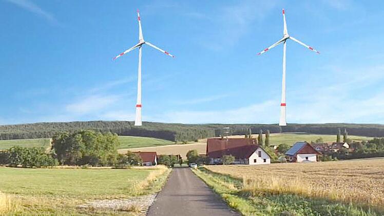 So wie in dieser Fotomontage wären die Windräder über Kienfeld weithin sichtbar.
