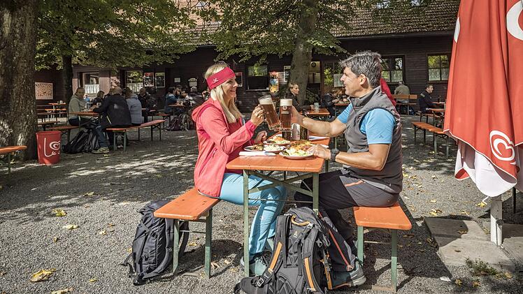 Wandern, Wanderung, Blockh&uuml;tte, Restaurant, Einkehr, Gastst&auml;tte, Bayern