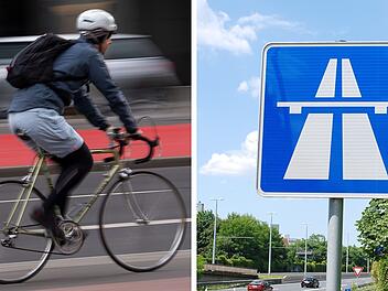 Radfahrer fährt auf A93 im Kreis Hof