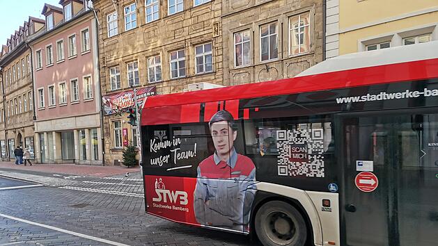 Bus, Stadtbus. Linienbus in Bamberg, Lange Stra&szlig;e