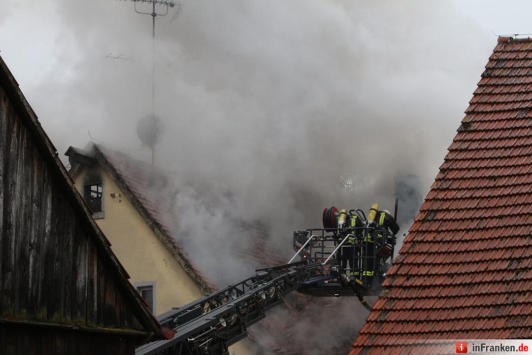 Dachstuhlvollbrand in Zandt bei Lichtenau