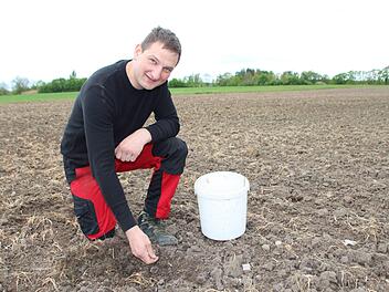 Landwirt Johannes Funke ist froh, dass das Interesse an seinen Bl&uuml;hfl&auml;chen so gro&szlig; ist.  70 Patenschaften konnte er vergeben. Mirjam Stumpf