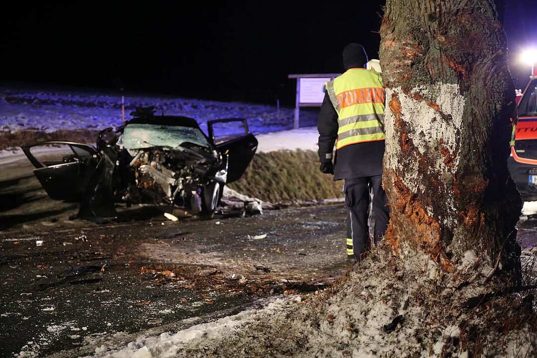 Autofahrerin bei Ahornberg fährt frontal gegen Baum