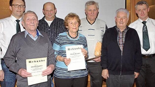 Die Mitglieder des RVC Trieb, die für 50- und 60-jährige Treue geehrt wurden Fotos: Alfred Thieret