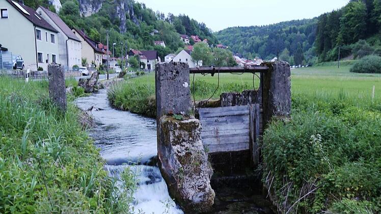 Das Trubach-Wehr in Wolfsberg.  Die Trubach wird hier künftig nicht mehr fließen.  Foto: Franz Galster