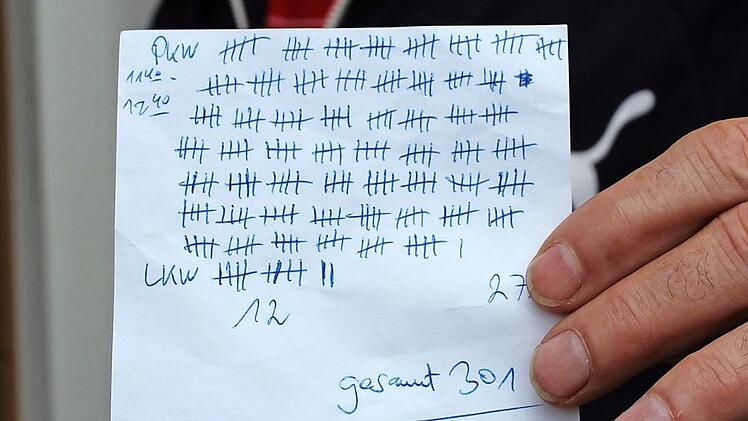 Eine Stunde hat Manfred Riegler die vorbeifahrenden Autos gezählt.