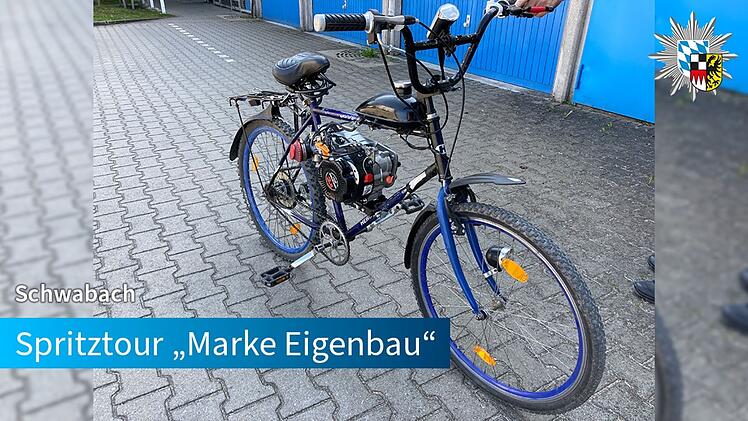 Schwabach: Polizei greift irres Gefährt auf - Fahrrad mit Rasenmähermotor versehen