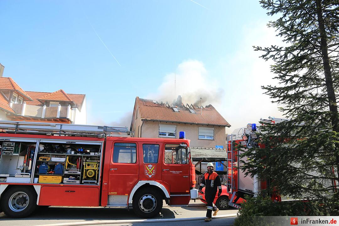 Wohnhaus brennt in Priesendorf