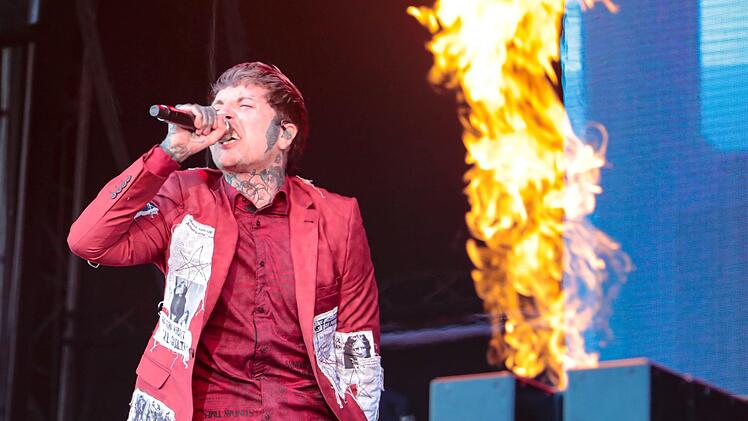 Die weltweit gefeierte Band Bring Me the Horizon brachte das Publikum bei Rock im Park zum Durchdrehen. Foto: Matthias Hoch