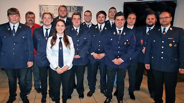 Der neue Vorstand des Feuerwehrvereins mit  dem Ortsbeauftragten Georg Heymann (zweiter von links).  Dieter Britz