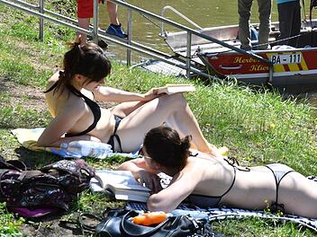 Schon im April konnte in Bamberg in der Regnitz gebadet werden. Ronald Rinklef