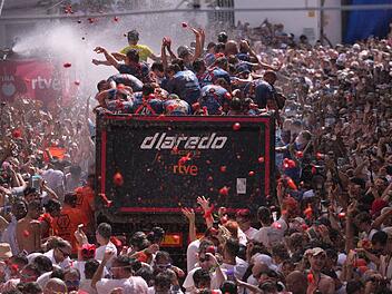&laquo;La Tomatina&raquo;: Tomatenschlacht in Spanien